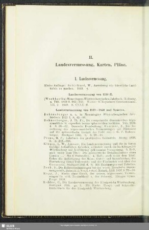 II. Landesvermessung, Karten, Pläne