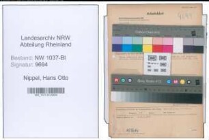 Entnazifizierung Hans Otto Nippel , geb. 29.10.1898 (Vertreter)