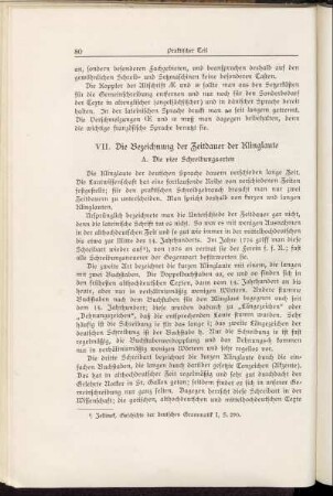 VII. Die Bezeichnung der Zeitdauer der Klinglaute