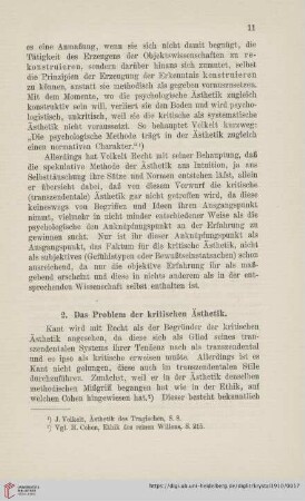 Das Problem der kritischen Ästhetik