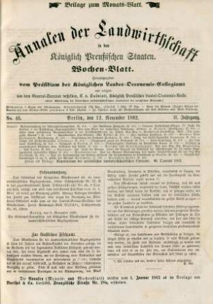 No. 46. Berlin, den 12. November 1862. II. Jahrgang.