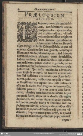 Praeloquium Alterum