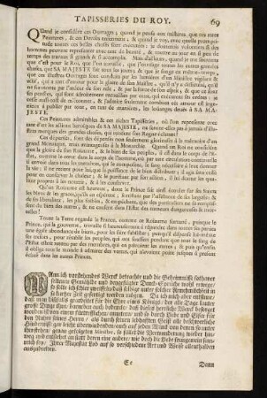69-70, Tapisseries du Roy.; Tapezereyen deß Königs.