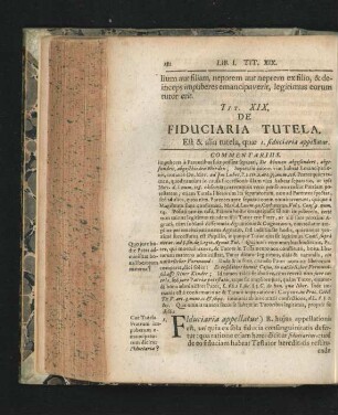 Tit. XIX. De Fiduciaria Tutela.