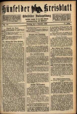 Ausgabe vom Dienstag, den 08. September 1925.