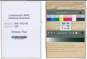 Entnazifizierung Paul Schwarz , geb. 15.10.1897 (Polizeibeamter)