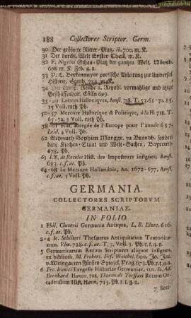 Germania. Collectores Scriptorum Germaniae – Reliquorum Germaniae Principum Scriptores