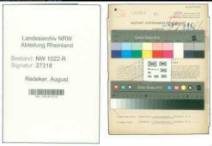 Entnazifizierung August Redeker , geb. 29.06.1895 (Vertreter)