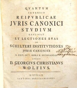 Quantum intersit reipublicae iuris canonici studium