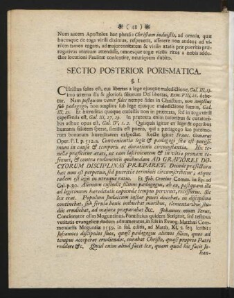 Sectio Posterior Porismatica.