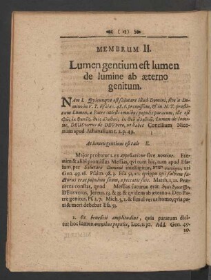 Membrum II. Lumen gentium est lumen de lumine ab aeterno gentium