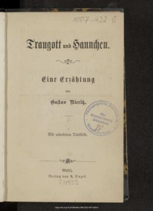 Traugott und Hannchen : eine Erzählung
