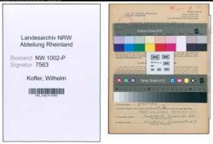 Entnazifizierung Wilhelm Kofler , geb. 12.05.1902 (Polizeibeamter)