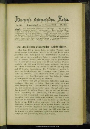 Das Aufleben glänzender Aristobilder