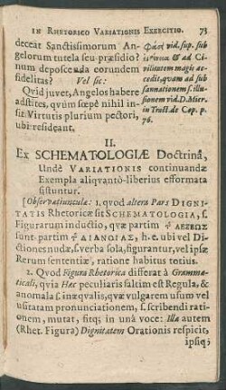 II. Ex Schematologiae Doctrina ...
