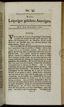 No. 98. Den 6ten December 1790.