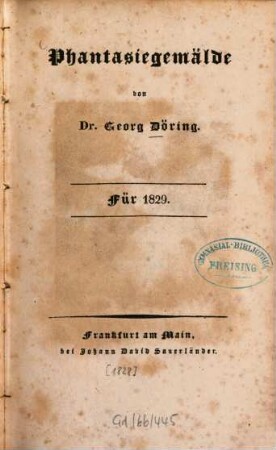 Phantasiegemälde : für .... 1829