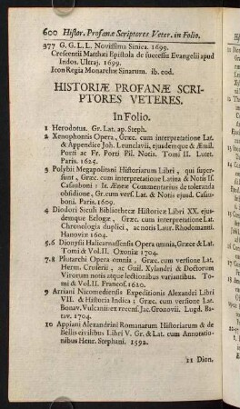 600-680, Historiae Profanae Scriptores Veteres.