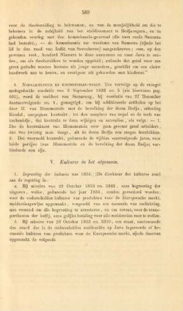 V. Kultures in het algemeen