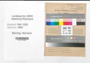 Entnazifizierung Hermann Berning , geb. 07.04.1893 (Bahnbeamter)