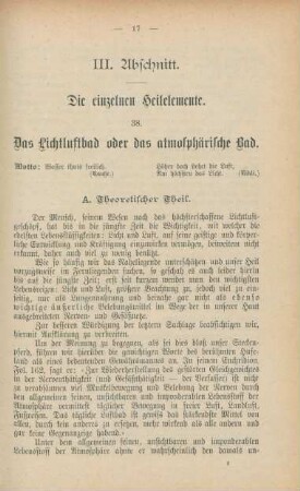 III. Abschnitt. Die einzelnen Heilelemente