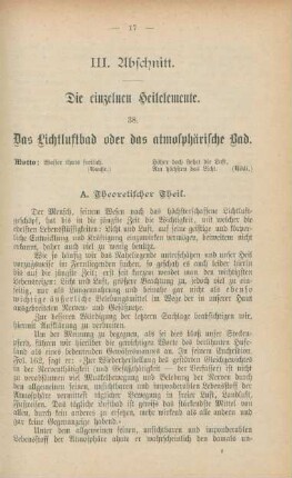 III. Abschnitt. Die einzelnen Heilelemente
