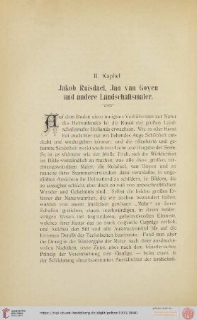 II. Kapitel: Jakob Ruisdael, Jan van Goyen und andere Landschafstmaler