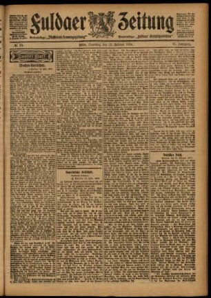 Zweite Ausgabe vom Samstag, den 13. Februar 1904.