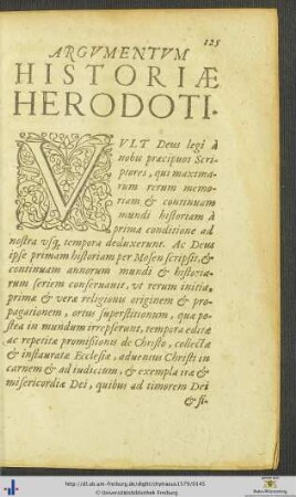 Argumentum Historiæ Herodoti