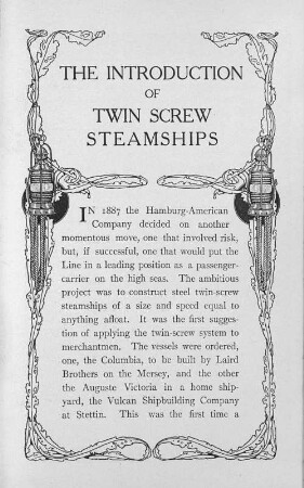 THE INTRODUCTION OF TWIN SCREW STEAMSHIPS