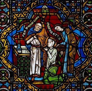 Elisabethfenster (Fenster s II) — Die heilige Elisabeth entsagt der Welt