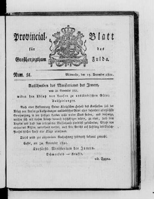 Num. 51, Ausgabe vom 19. Dezember 1821