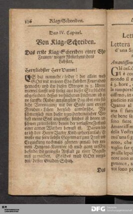 Das IV. Capitel. Von Klag-Schreiben