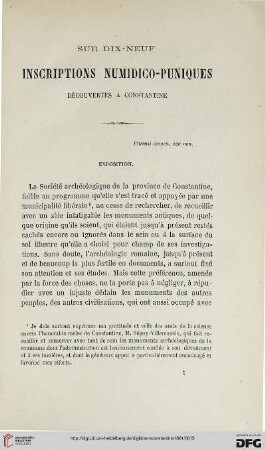5: Sur dix-neuf inscriptions numidico-puniques découvertes à Constantine