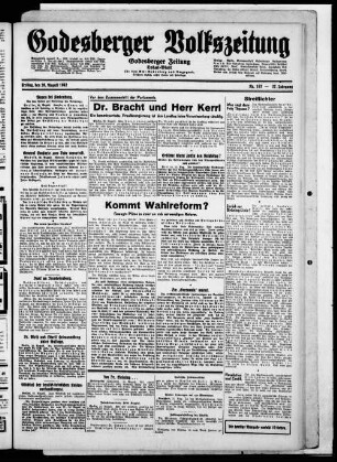 Godesberger Volkszeitung. 1913-1933