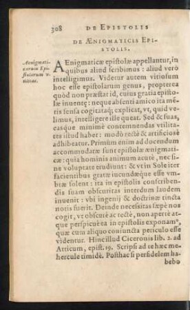 De Aenigmaticis Epistolis.