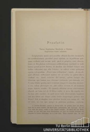Praefatio. Verae Sapientiae Studiosus a Christo Sapientiae fonte salutem.