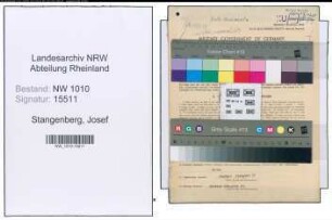 Entnazifizierung Josef Stangenberg , geb. 30.05.1904 (Schlosser)