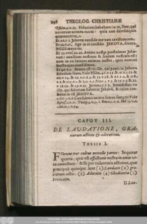 Caput III. De Laudatione, Gratiarum actione & adoratione.