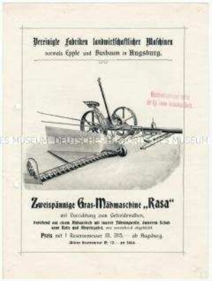 Grasmähmaschine "Rasa"
