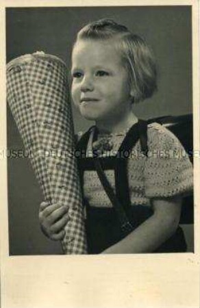 Erinnerungsfoto an den ersten Schultag