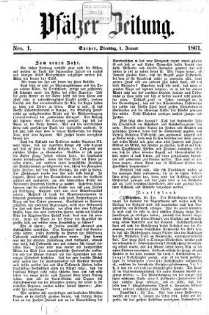 Pfälzer Zeitung. 1861, 1 - 6
