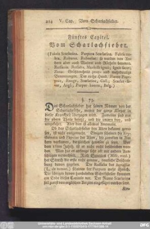 Fünftes Capitel. Vom Scharlachfieber.
