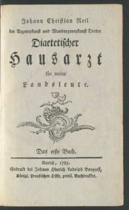 Buch 1: Diaetetischer Hausarzt für meine Landsleute