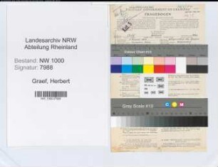 Entnazifizierung Herbert Graef, geb. 08.08.1904 (Regierungsbaurat)