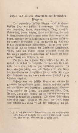 Inhalt und äussere Decoration des hessischen Wappens.