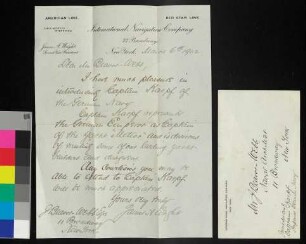 Brief von James A. Wright, Second Vice President