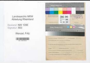 Entnazifizierung Fritz Wenzel , geb. 05.01.1893 (Polizist)