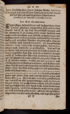 1169-1177, Zwey Sendschreiben Herrn Hohann Arnds