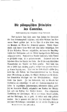 Die pädagogischen Principien des Comenius : Konferenzvortrag
